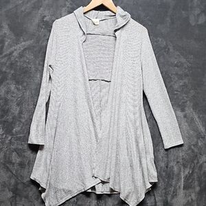 Caution To The Wind Light Gray Draped Cardigan